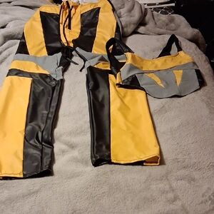 Yellow and Black Two-Piece Outfit